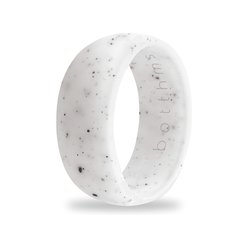 White Speckled Silicone Ring for Men, 8.7mm Band