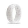 White Speckled Silicone Ring for Men, 8.7mm Band