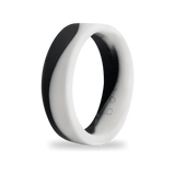 Black & White Silicone Ring for Women, Flow Band