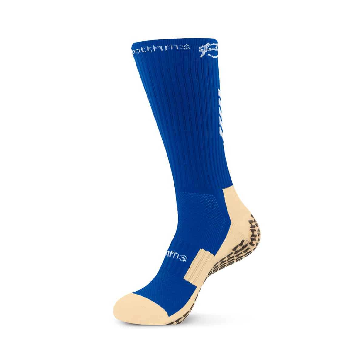 botthms blue grip socks front side view