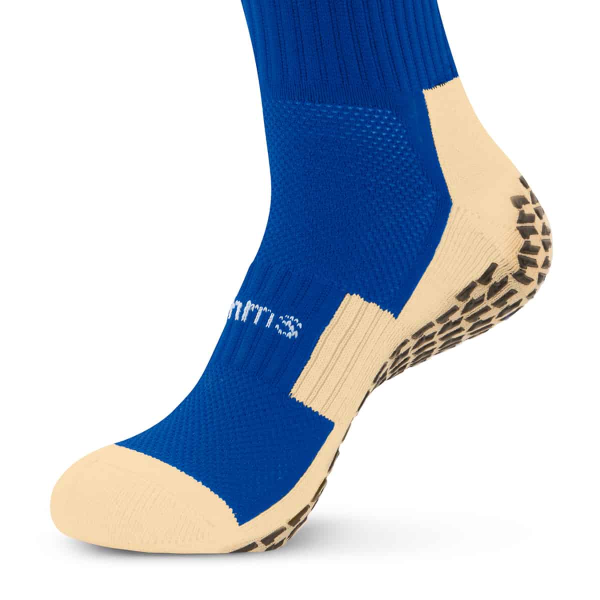 botthms blue grip socks front toe view
