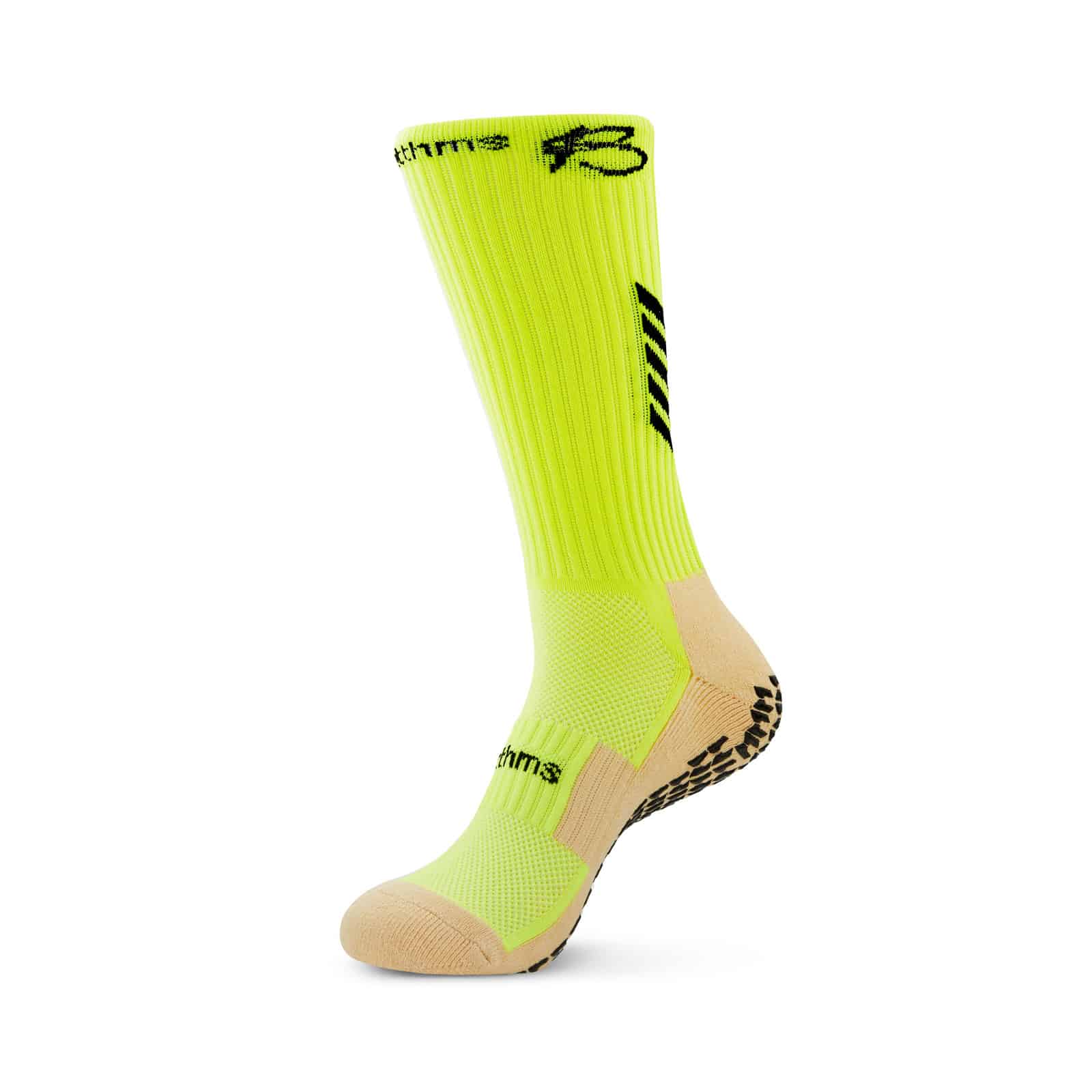 botthms neon yellow grip socks