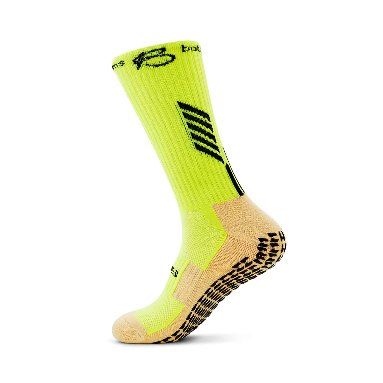 botthms neon yellow grip socks