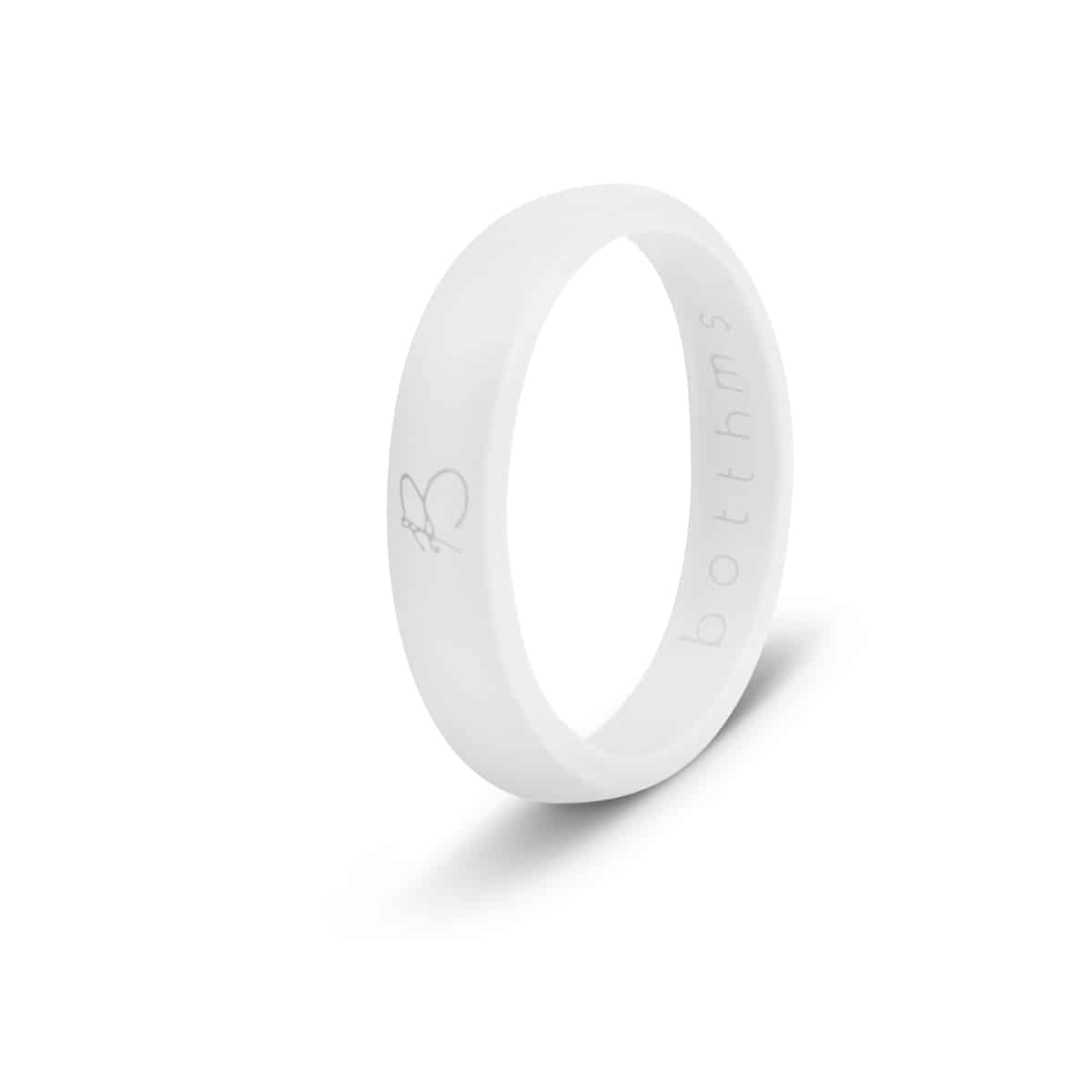 botthms ladies white silicone rings
