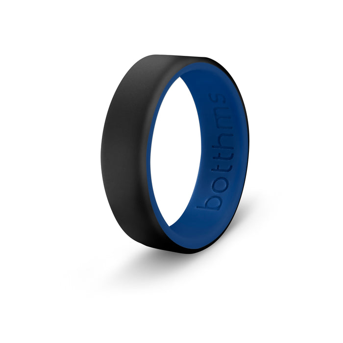 botthms Double Blue Silicone Ring worn