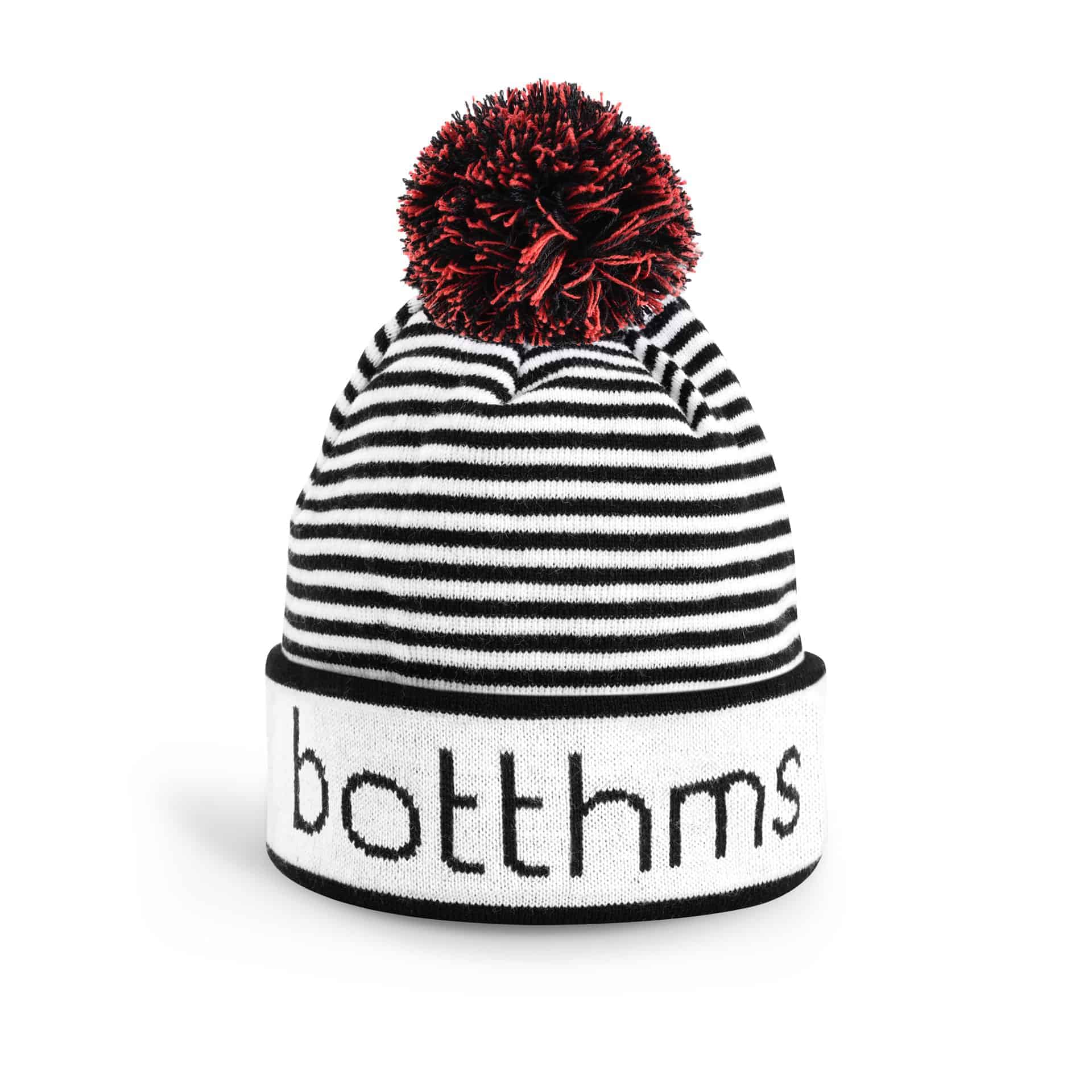 botthms beanie black and white