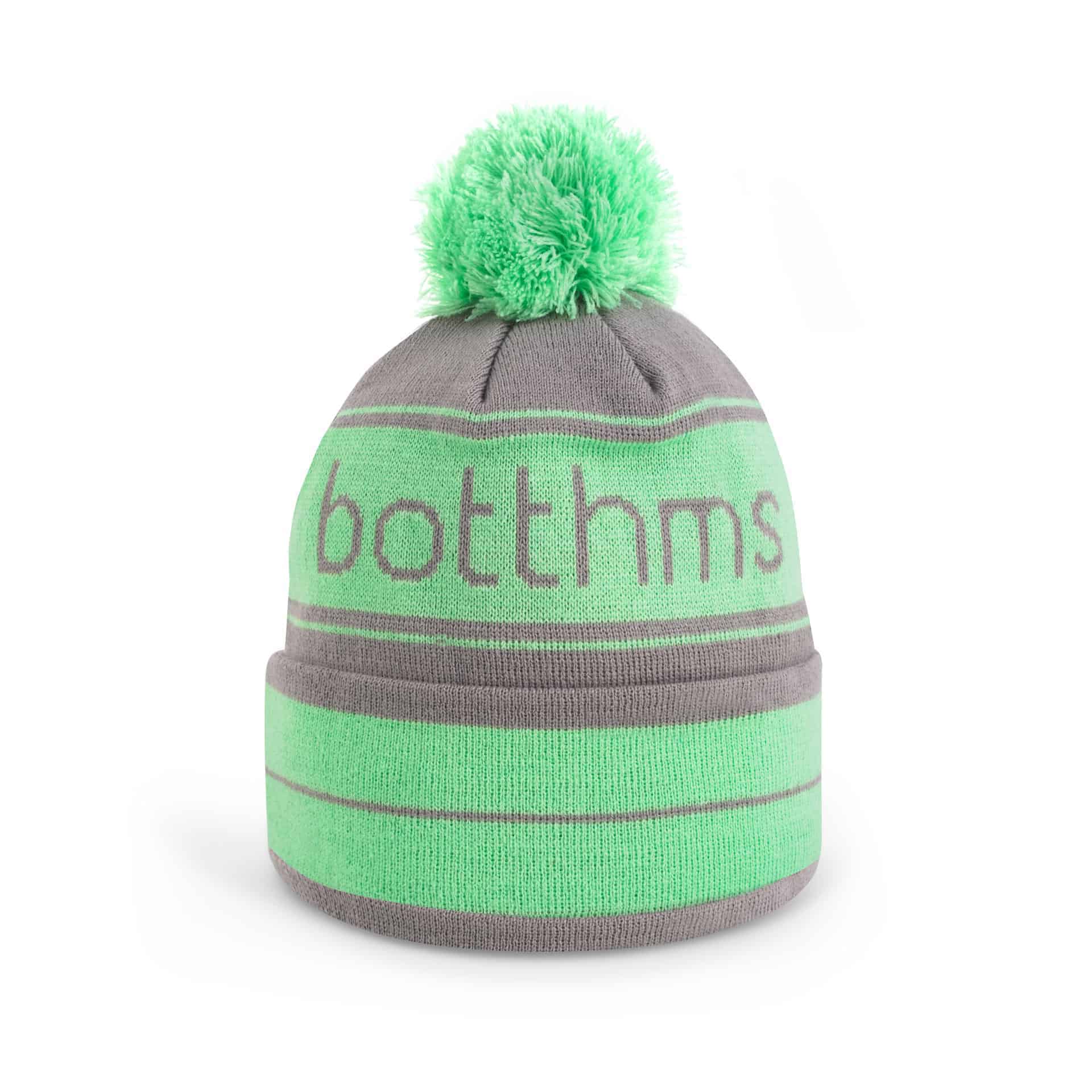 botthms beanie green and grey