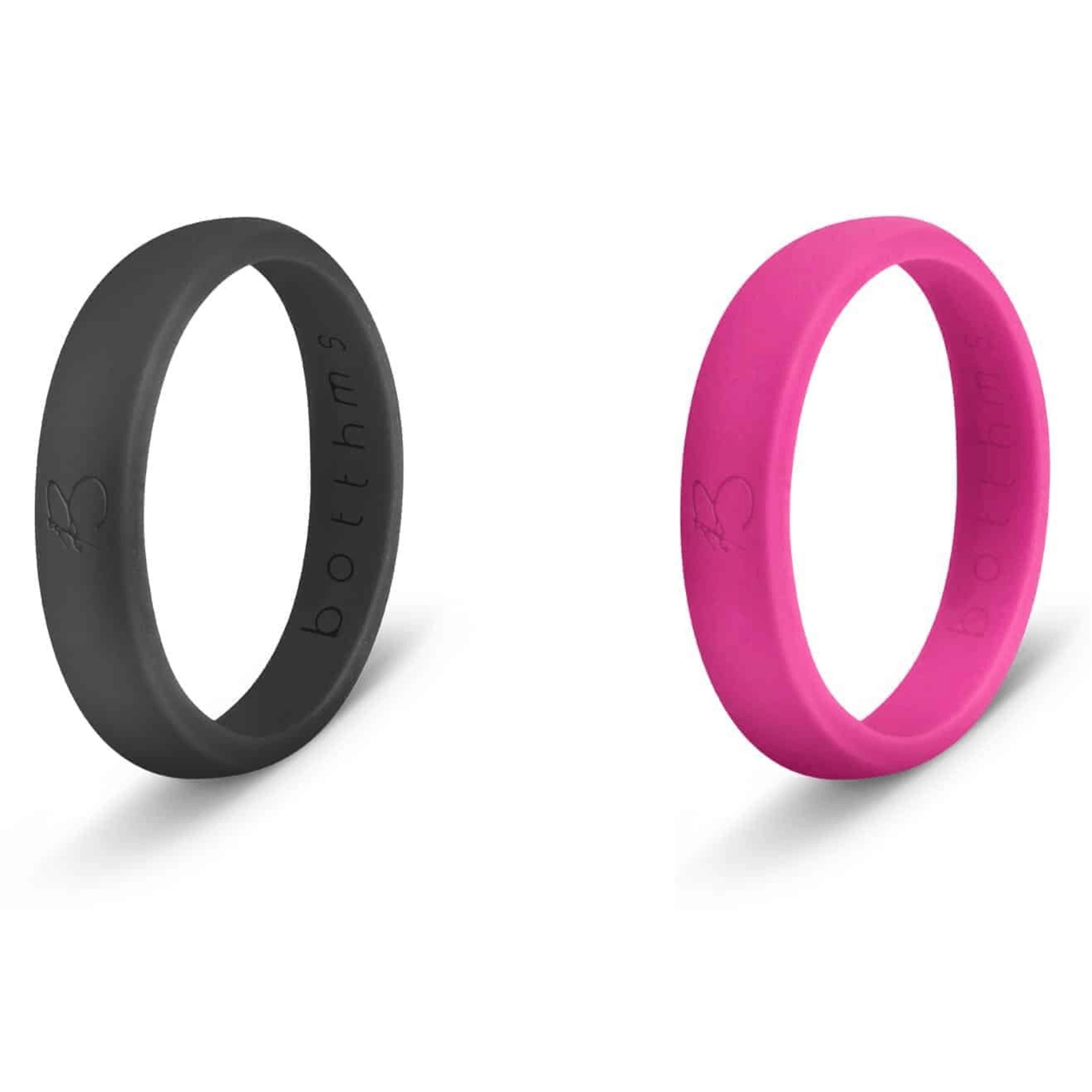 botthms ladies black and pink active silicone ring