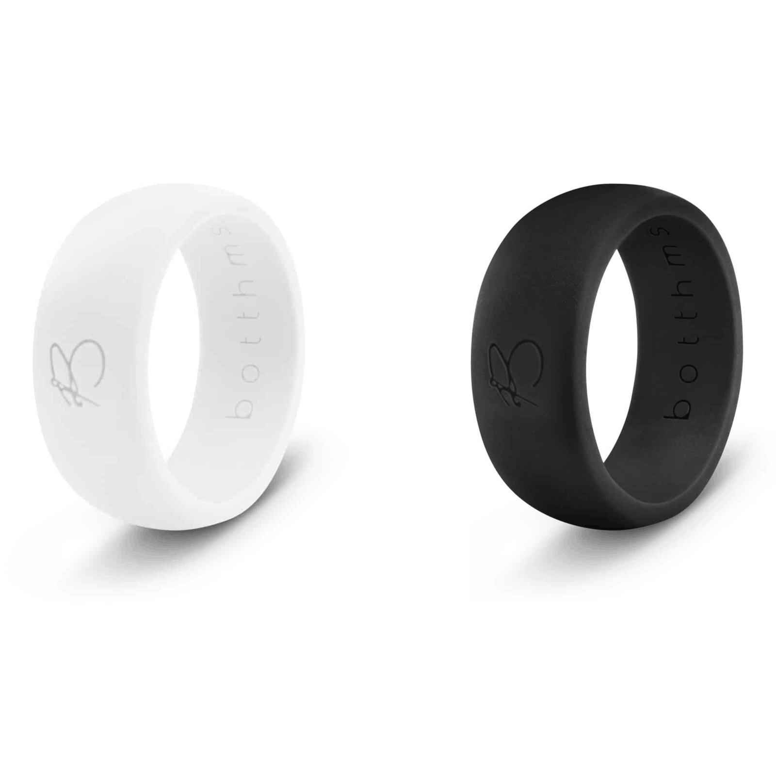 botthms white and black active silicone rings